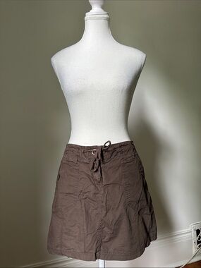 NEVADA Brown Y2K 100% Cotton Cargo Utility Gorpcore Mini‎ Skort Sz 4